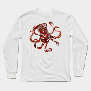 Orange Octopus Long Sleeve T-Shirt